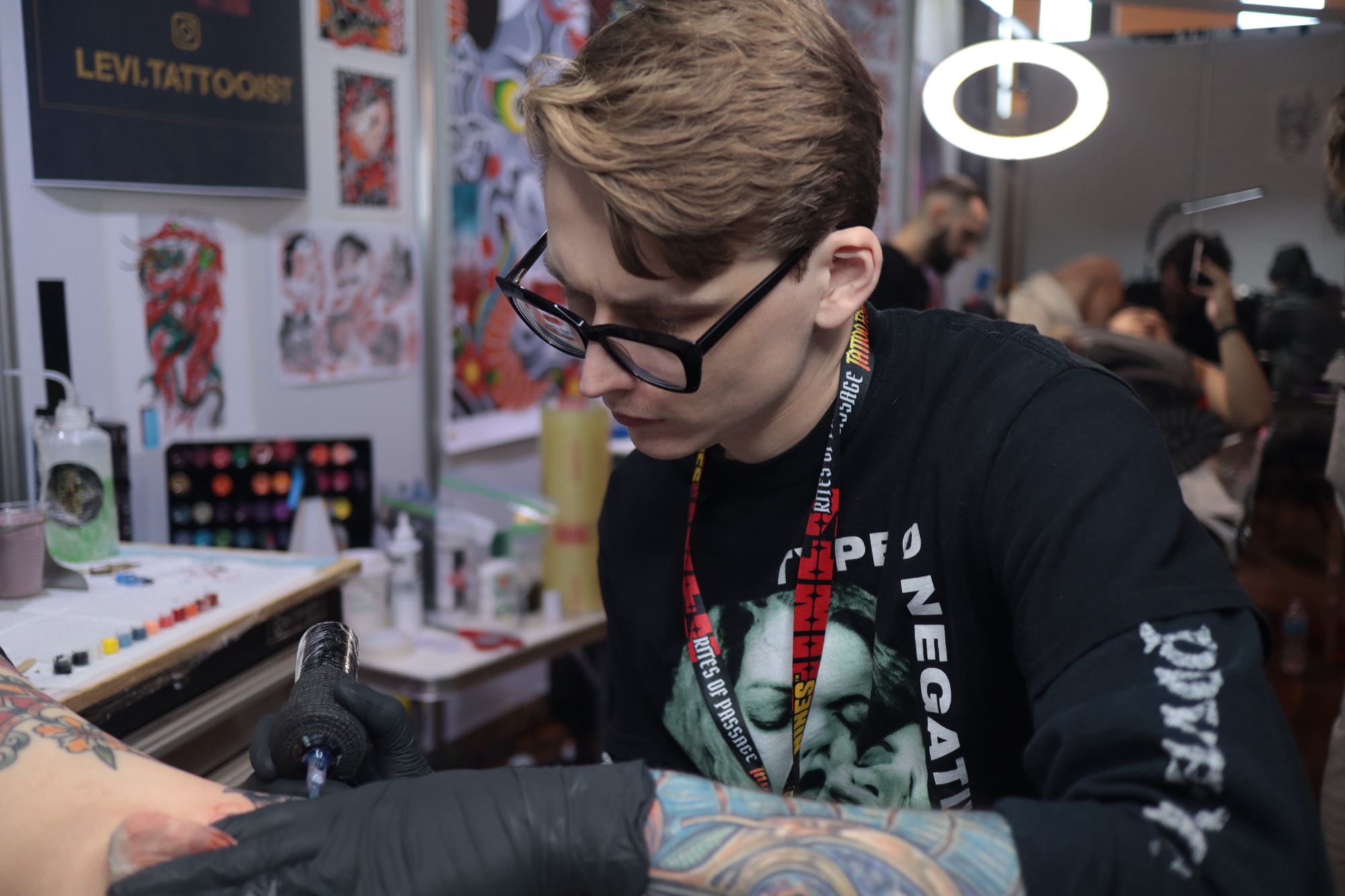 Levi Taylor tattooing, founder of NEST Studio